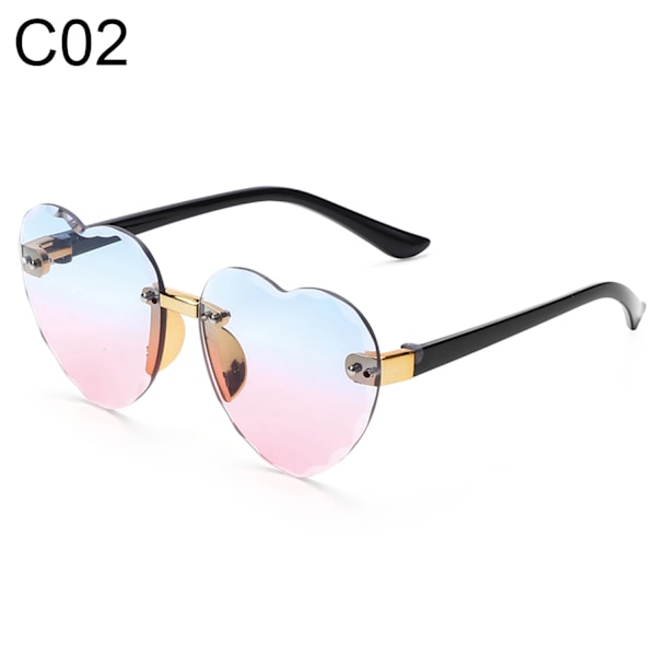 Nya hjärtlösa solglasögon Oceanlinser UV 400 skydd Söta barn/vuxna solglasögon utomhusresor glasögon för flickor pojkar qd Kid-C02
