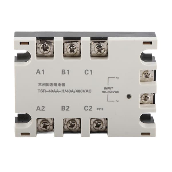3-fas 40A AC AC Solid State Relä SSR Ingång 90-250VAC Last 24-480VAC TSR-40AA H
