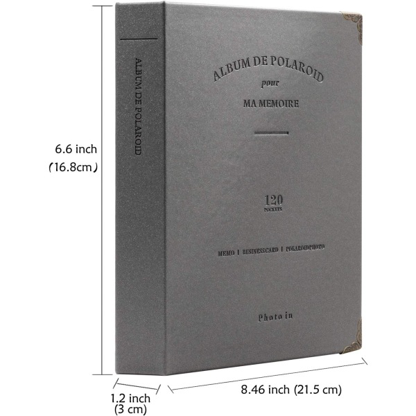 120 fickor Mini Fotoalbum - Passar för Fujifilm Instax Mini 9 Mini 8 Mini 90 Mini 25, Polaroid Snap PIC-300, Kodak Mini 3-tums film svart Black