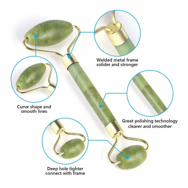 Jade Roller Massager bantningsmassageverktyg Gua Sha Board