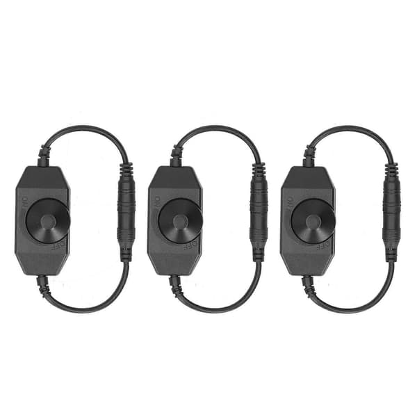 3 stk LED Strip Dimmerbryteradapter Lysstyrke Justerbar Kontroller Manuell Knott DC 12V-24V