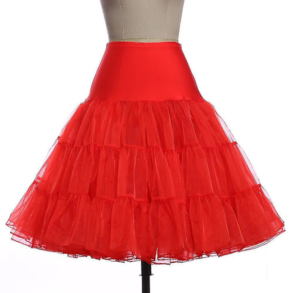 50-tals Cosplay Petticoat Rockabilly Klänning Krinoliner För Kvinna Bröllop Brud Underskört Rockabilly Tutu Snngv Red M