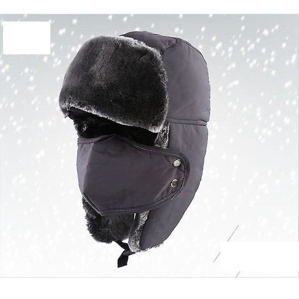 Unisex vinteröronflik Trapper Bomberhatt som håller sig varm medan du åker skridskor på skidor eller andra utomhusaktiviteter Grey