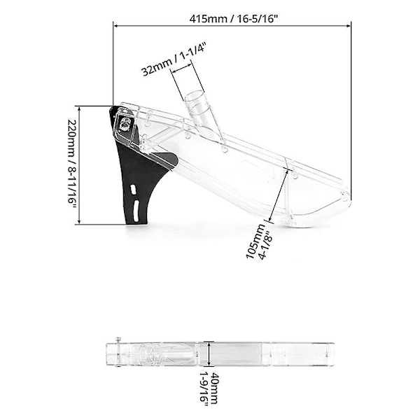 Skyddskåpa för bordssåg, dammskyddande säkerhetsskal för träbearbetning för 7-12 tums bordssågar Transparent
