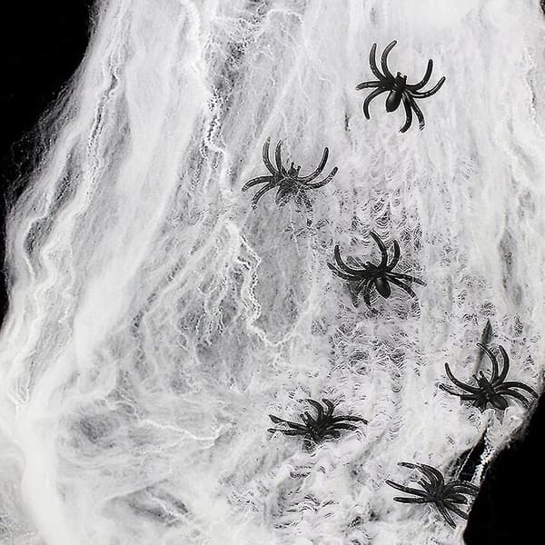 Realistisk Elastisk Spindelvev Halloween Festrekvisitter Spøkelseshus Dekor Y White 60g