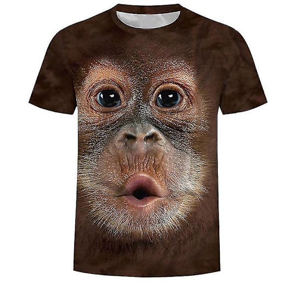 Monkey Orangutan herr T-shirt 3d digitaltryck kortärmad topp hög kvalitet coffee S