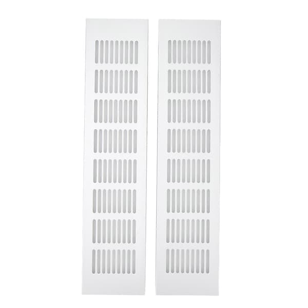 2 stk. udluftningsrist i aluminiumslegering, rektangulær udluftningsplade til skab, skoskab, garderobeskab 80x350mm