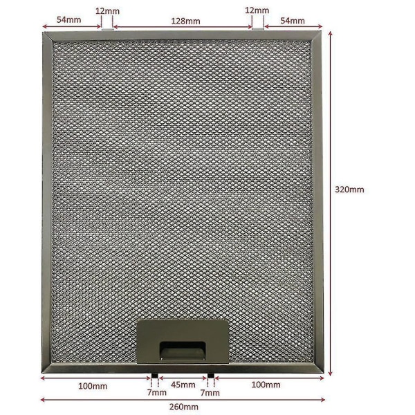 3 X Universal Spishäll Fettfilter 320 X 260 Mm Metall Spiskåpa Fettfilter