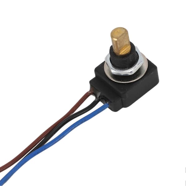 Drejelig potentiometer med forbindelsesledning 10K Ohm lineær konisk justerbar modstand 3-benet potentiometer ABS kobber IP65