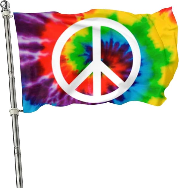 #60x90cm, Fredsflagg, regnbue hippieflagg utendørsdekorasjon#