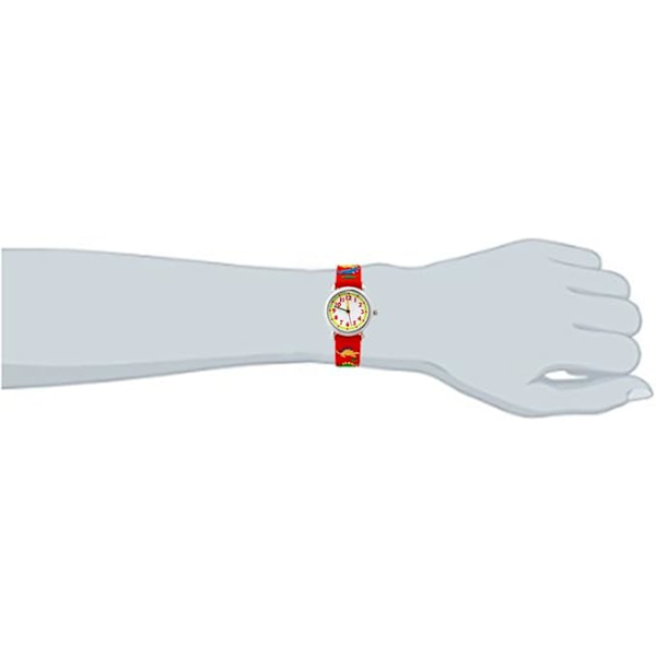 Barnklocka Vattentät 3D Söt Seriefigur Rund Urtavla Silikon Gummiband för Små Flickor Pojkar Barn qd Red