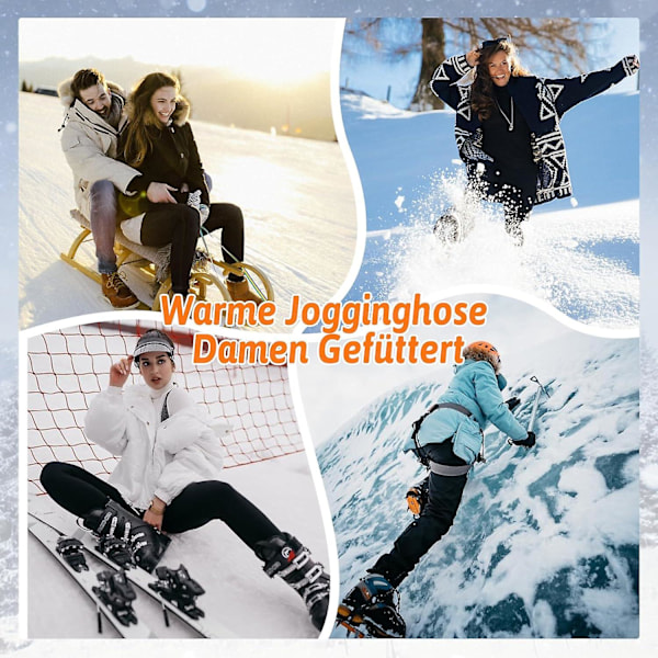 Varme damejoggebukser, foret med 2 lommer, snøring, vinterfleece med høy midje, lange sportsleggings, treningsbukser, fritidsbukser, S Dark gray qd Dark gray XXL