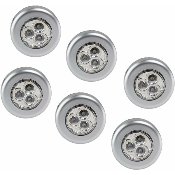 6 stk. loftslamper, LED batteridrevet touchbelysning klik tryklys La qd