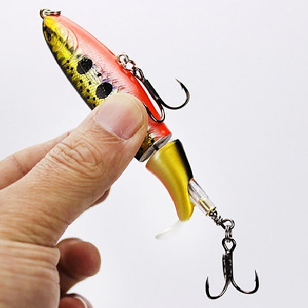 6st Topwater Fishing Lure Set Plast Flytande Roterande Svans Fiskedrag Hard Age Krok för Sötvatten Saltvatten qd