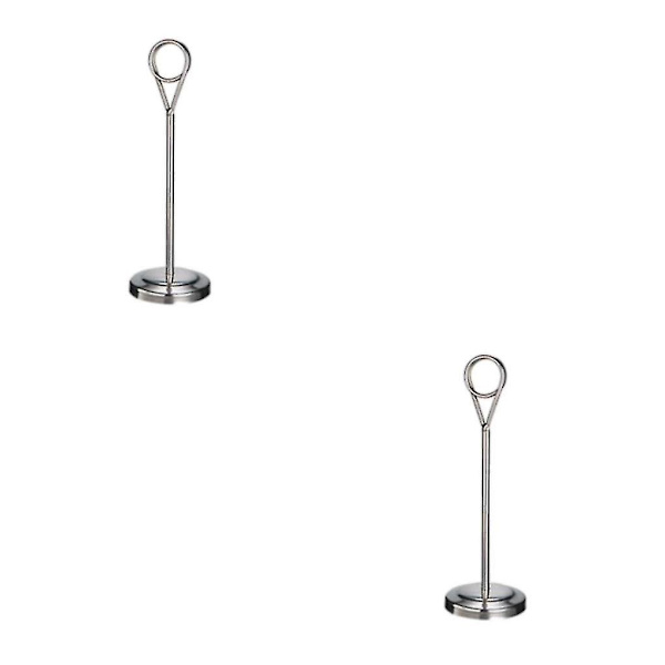 1/2/3/5 Bordnummerholder i rustfrit stål Skiltholder Fotostativ Til Silvery 20cm 2PCS