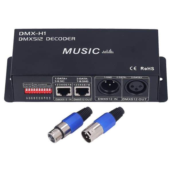 3-kanals DMX-dekoder justerbar RGB-dimming LED-dekoderkontroller for barer, hoteller, Sober Bar8A