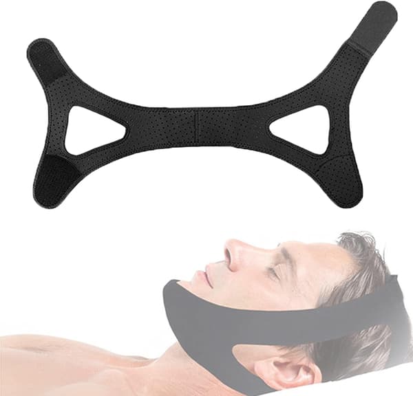 Justerbar Anti-Snork Chin Strap, Sort Anti-Snork Strap, Til Mig