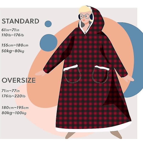 Pidennetty lampaanpeitto, voi käyttää flanellipeittoa red and black plaid Length 120CM