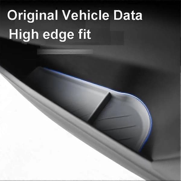 2 st förvaringslåda för framdörren för Model X 2023 Barrel Handle Organizer Container Telefonhållare Silikon Grå