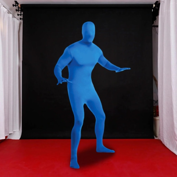 Unisex Spandex Stretch Vuxen Kostym Försvinnande Man Body Suit Karneval Kostymer Blue 155-165cm