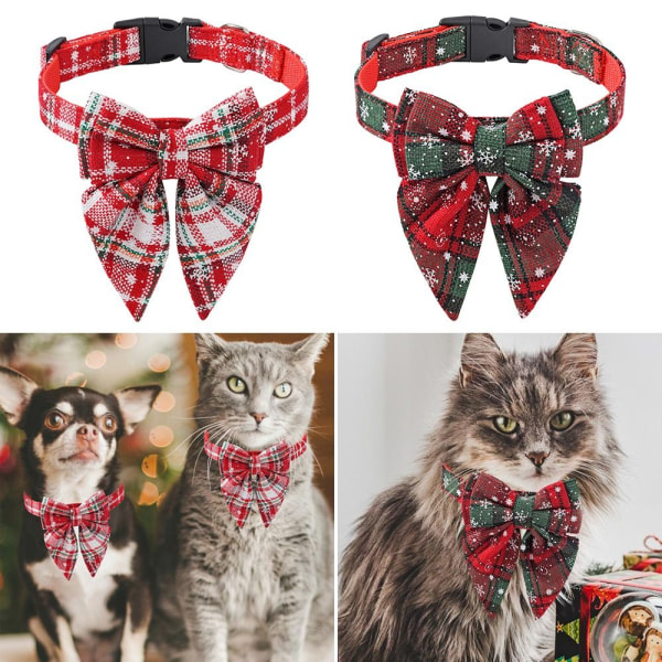Julehunde Sløjfer Hundehalsbånd RØD Red S