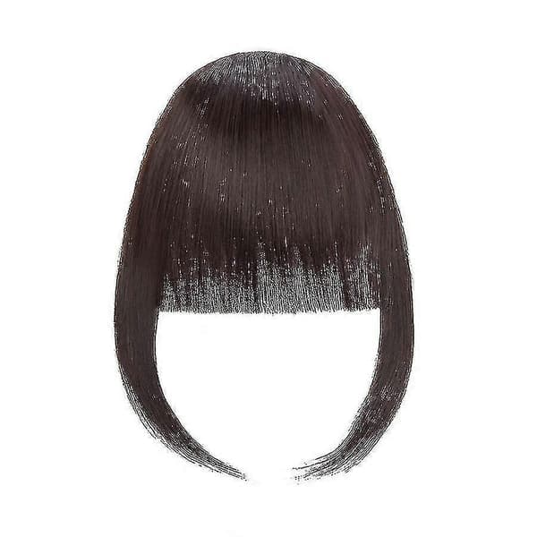 Clip In Hårfransar Extensions Franska Hårfransar Raka Hårfransar Hårstycken mörkbrun