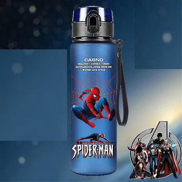 Spiderman Hulk Anime Vattenflaska Iron Man Captain America Pojkar Cartoon Plast Drickkoppar Barn Vuxen Vattenglas 560ml 26