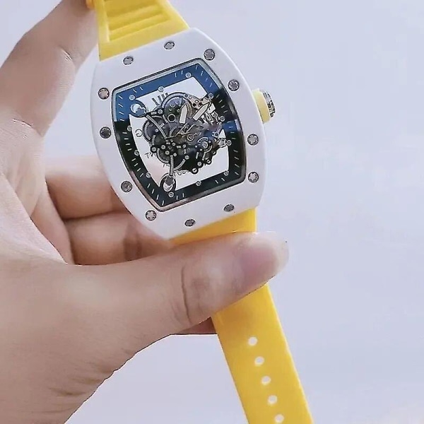 Toppmärket automatisk sportkörning sekunder 3 stift transparent botten fullfunktion herr lyx RM watch herr kvarts watch 13