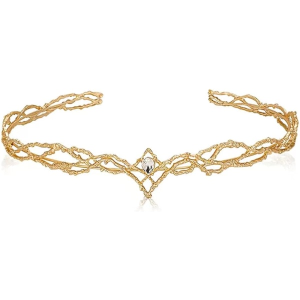 Rhinestone Circlet Crown -päähine, jossa on tonttukorvat, naamiaiset Halloweeniin