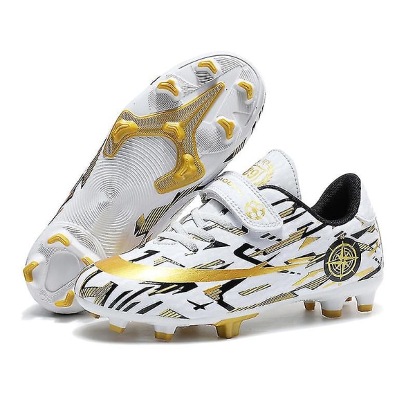 Fotballsko for barn og ungdom, kunstgress, innendørs fotball, fritid, utendørs sport X1577a WhiteGold 28