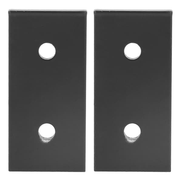 2 stk. 2-hullers samleplade Kompressionsmodstand Rektangel Flad aluminiumslegering Samleplade Sort 4040