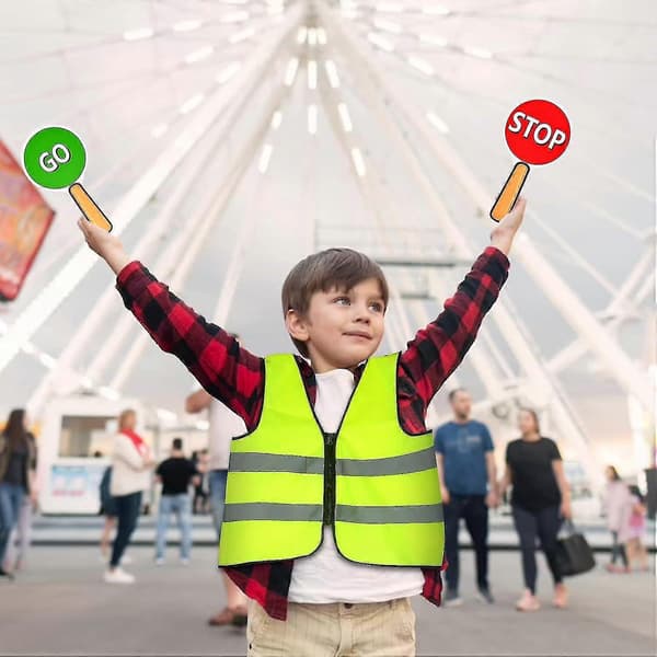 Tosidig Stopp- og Gå-trafikkpadle - 6,3x11,8 tommer