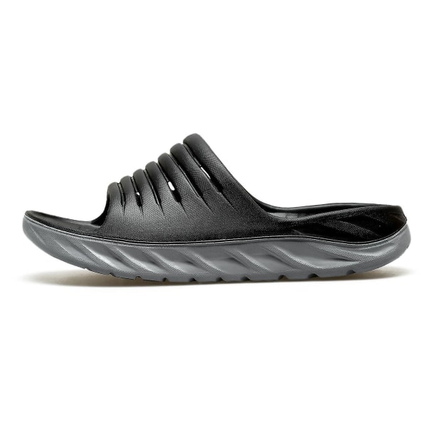 Herre Restitutionssandaler med Komfortabel Plantar Fasciitis Svangstøtte Sort EUR 38 Black qd Black EUR 38