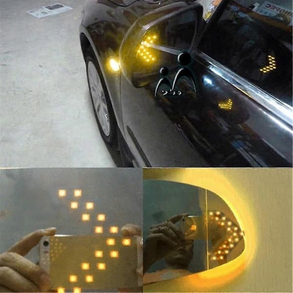 2 stk ravgule 33-smd sekvensielle LED-piler for bil sidespeil blinklys