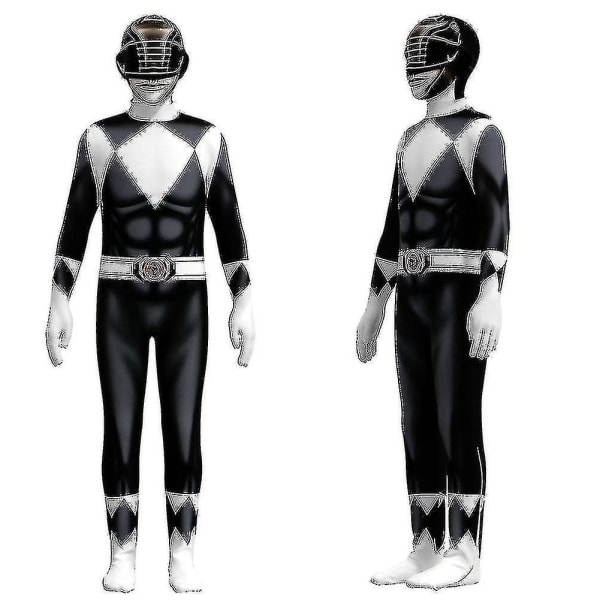 Power Ranger Kostym Vuxen Herr Bodysuit Vuxen Halloween kostym Black 120cm