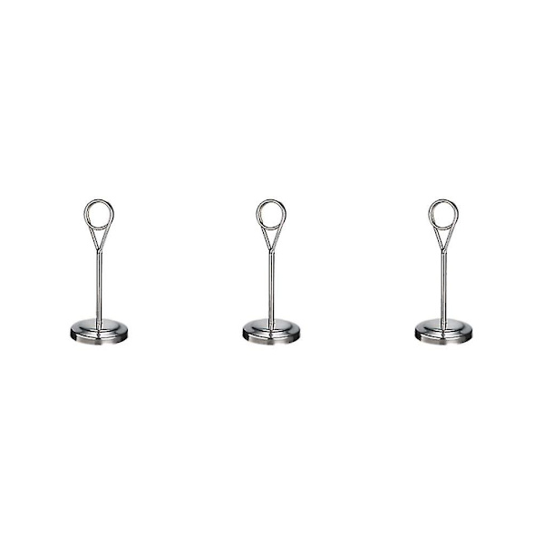 1/2/3/5 Bordnummerholder i rustfrit stål, skilteholder, fotostativ til Silvery 15cm 3PCS