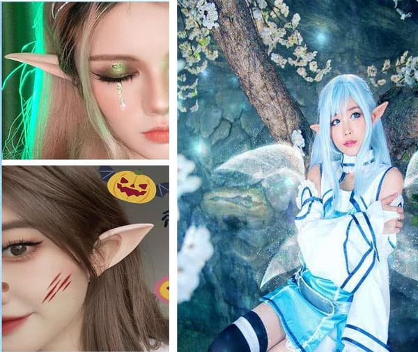 6 par Fairy Pixie Elf Ears.Latex Fairy Pixie Elf，Cosplay Ears