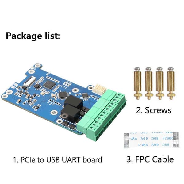 MPUUART til RPi 5 PCIe til USB UART HAT til 5 RS485 RS232 USB2.0 4G LTE-modul
