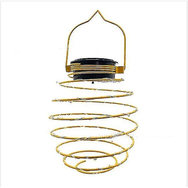 Solcells spiralformade lampor LED hängande bikupa lampor trädgård utomhus uteplats dekor 4pcs yellow