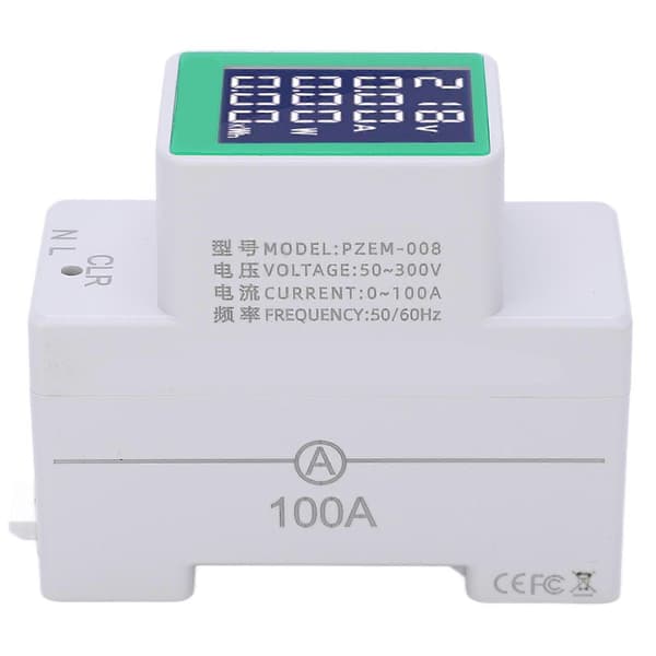 PZEM-008 LCD Digital Display Amperemeter Voltmeter Multifunktionel Skinne Wattmeter AC 50-300V