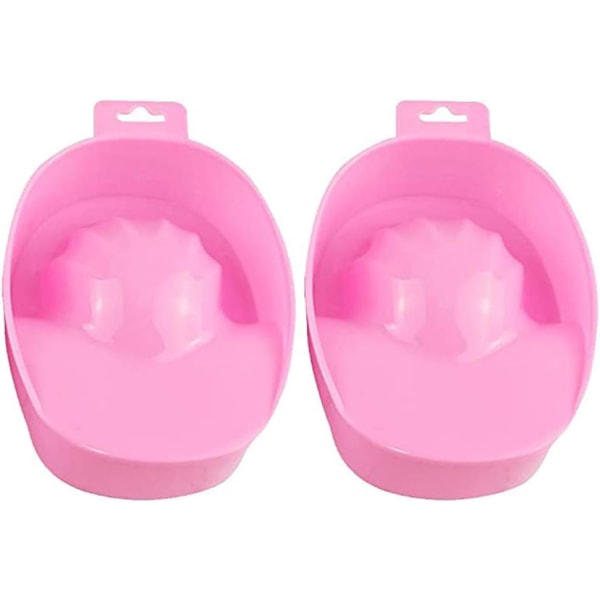 2-delad dubbel nagelblötskål Handvårdsskål för nagelborttagning (rosa)