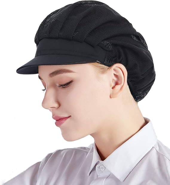 3-pack kockmössor i mesh - svart, unisex köksmössor med mesh, W