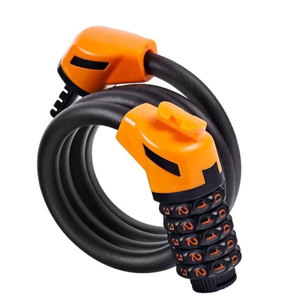 #Orange cykelkombinationlås 1,2 meter#