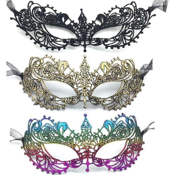 Spets Mardi Gras Maskerad Mask Halloween Party Festlig Venetiansk Mask
