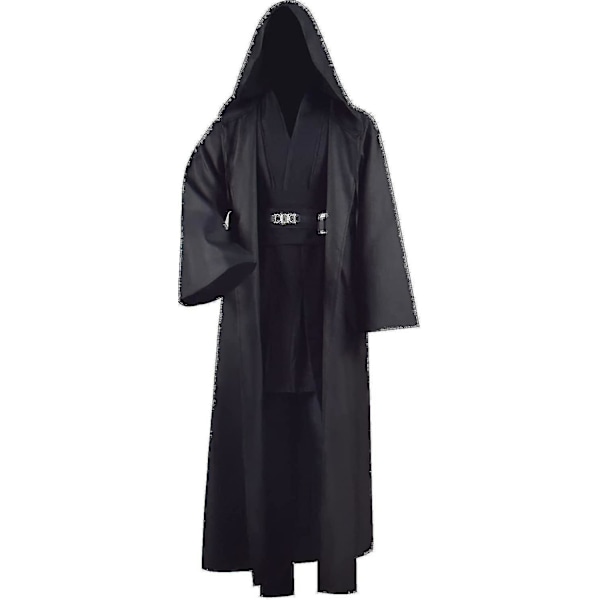 Voksen Tunika Kostyme For Jedi Antrekk Skywalker Halloween Cosplay Kostyme Hette Robe Kappe Fullt Sett Uniform Tre Versjoner Black S