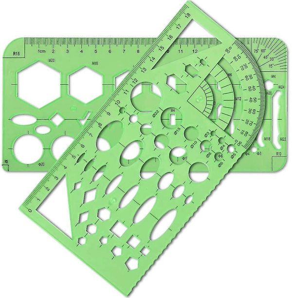 Mätmallar (6 st) Geometrimallar i plast Mall Ge