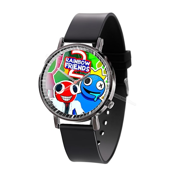 Rainbow Friends Klokke Tegneserie Armbåndsur Lær Trykk Klokke Hot Spill Kvarts Elektronisk Klokke Leke Bursdagsfest Gave 2023 Rainbow Friends-1