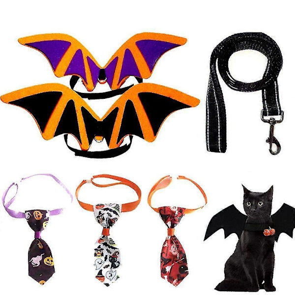 Husdjurstillbehör, kläder för husdjur, halloweendekoration, valpfladdervingar, hundklädsel, husdjurskrage, hundkostymer Like the picture Free size-leash