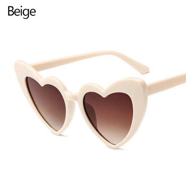 Nya hjärtlösa solglasögon Oceanlinser UV 400 skydd Söta barn/vuxna solglasögon utomhusresor glasögon för flickor pojkar qd Adult-Beige