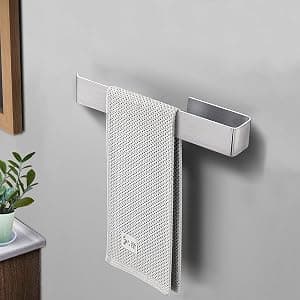 Baderomshåndkleholder uten boring - Selvklebende rustfritt stål håndkleholder